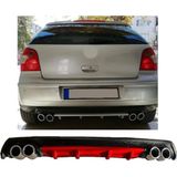 Oto h.i.t. Volkswagen Polo Mk3 Uyumlu Body Kit Difüzör 4 Çıkış Yuvarlak Kırmızı