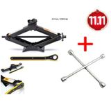 Oto kriko 1.5 ton makas cırcır kriko +4 lü bijon anahtarı