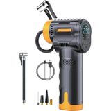 Oto Lastik Şişirme Kompresörü - 150 PSI Geniş Hava Şişirme Kapasitesi, 3600 mAh Uzun Şarj Ömrü, 4 Farklı Başlık, Lcd Ekranlı Basınç Takibi, Hızlı Hava Şişirme Özelliği, Şarjlı Lastik Şişirme Pompası