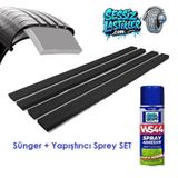 Oto Lastik Yalıtım Süngeri - 4'lü Set- Sprey Yapıştırıcı