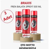 OTO MOTTO Braxıs Fren Balata Spreyi Braxis 500 ML 3 Adet
