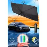 Oto Ön Cam Güneşlik ve Sihirli Sünger Oto Şemsiye Oto Güneşlik Isı Geçirmez Iç Aksam Koruyucu Uyumlu