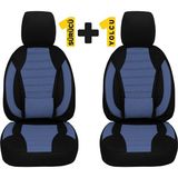 Oto Pandami Mazda Cx5 Uyumlu Ortopedik Keten 1+1 Set Mavi Siyah Koltuk Kılıfı