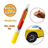 Oto Rotus Kalemi 5 Ml Arac Kaporta Tampon Cizik Giderici Firca Yenileme Metalik Sari Renk Boya