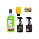 Oto Şampuan + Torpido Parlatıcı + Lastik Parlatıcı + Yıkama Eldiveni + Sünger - Ebrayn 5 Parça