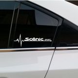 Oto Scenic Yan Cam Sticker Oto Kapı Çıkartma Tuning Aksesuar 20 Cm X 7 Cm