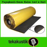 Oto Ses Yalıtım Flexi Kauçuk Sünger Yapışkanlı 6Mm 1Mt X 3Mt