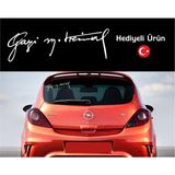 Oto Sticker 35Cm Gazi Mustafa Kemal Atatürk Imzası Orta Boy - Beyaz