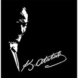 Oto Sticker Atatürk Silüeti Ve Imza Stickeri Atatürk Imza Sliüet - Beyaz - 30x10cm