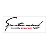 Oto Sticker Sports Mind Honda Civic Sticker Beyaz-Kırmızı-