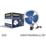 Oto Vantilatör 24V 10 Inch Mandallı Çakmak Girişli