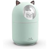Oto Ve Ev Kedi Karakterli Rgb Ledli Hava Nemlendirici Buhar Makinesi Yeşil