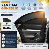Oto Yan Cam Perdesi, Araba Cam Perdesi, Otomobil Camı Güneşliği,güneşlik Araba (2 Paket Siyah) - Çok Renkli