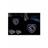 Otoaction Peugeot New Yeni Logo Araçlar İçin Pilli Yapıştırmalı Kapı Altı Led Logo-Projektör