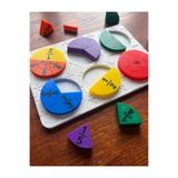OtoBakımZamanı Eğitici Matematik Kesir Seti - Renkli Kesir Tablası ve Puzzle Seti - 3D Baskı Öğrenme Materyali