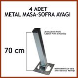 Otobir 4lü Katlanır Metal Yer Sofrası Masa Ayağı 70 cm Dayanıklı Yapı ile Modern Tasarım İçin Uygun