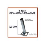 OTOBİR Masa Ayağı 4lü Katlanır Krom Paslanmaz Yer Sofrası Ayağı 60 Cm