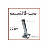 OTOBİR Masa Ayağı 4lü Katlanır Krom Paslanmaz Yer Sofrası Ayağı 70 Cm