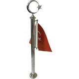 Otobir Şehit Mezarı Bayrak Direği Paslanmaz 304 Krom 67CM - Kırmızı