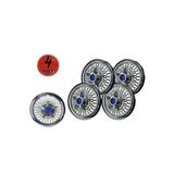 OTOCİRİT Jant Kapağı Kırılmaz Telli Yıldız Fırfırlı Mavi 14" ABS Krom Paslanmaz 4'lü (TAKIM OLARAK)