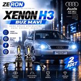 OtoÇizgi Audi A3 Xenon H3 Buz Mavi LED Far Ampulü 12V 2 Adet Yüksek Aydınlatma Kolay Montaj