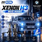 OtoÇizgi Bmw E30 Xenon H3 Buz Mavi LED Far Ampulü 12V 2 Adet Yüksek Aydınlatma Kolay Montaj
