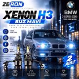 OtoÇizgi Bmw E36 Xenon H3 Buz Mavi LED Far Ampulü 12V 2 Adet Yüksek Aydınlatma Kolay Montaj