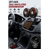 OtoÇizgi Çakmaklık Girişli Araç Içi Vantilatör 360° Dönebilen Torpido Üstü Soğutucu Fan - Turuncu - Siyah