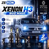 OtoÇizgi Clio Xenon H3 Buz Mavi LED Far Ampulü 12V 2 Adet Yüksek Aydınlatma Kolay Montaj