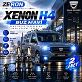 OtoÇizgi Dacia Dokker Xenon H4 Buz Mavi LED Far Ampulü 12V 2 Adet Yüksek Aydınlatma Kolay Montaj