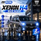 OtoÇizgi Dacia Lodgy Xenon H4 Buz Mavi LED Far Ampulü 12V 2 Adet Yüksek Aydınlatma Kolay Montaj