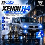 OtoÇizgi Dacia Sandero Xenon H4 Buz Mavi LED Far Ampulü 12V 2 Adet Yüksek Aydınlatma Kolay Montaj