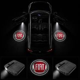 OtoÇizgi Fiat Kapı Altı Logo Projektör LED Işığı 2\'li Set Pilli Kablosuz Kapı Karşılama Lambası - Siyah