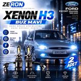 OtoÇizgi Ford Escort Xenon H3 Buz Mavi LED Far Ampulü 12V 2 Adet Yüksek Aydınlatma Kolay Montaj