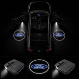 OtoÇizgi Ford Kapı Altı Logo Projektör LED Işığı 2\'li Set Pilli Kablosuz Kapı Karşılama Lambası - Siyah