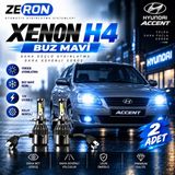 OtoÇizgi Hyundai Accent Xenon H4 Buz Mavi LED Far Ampulü 12V - 2 Adet Yüksek Aydınlatma Kolay Montaj