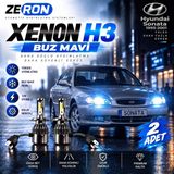 OtoÇizgi Hyundai Sonata Xenon H3 Buz Mavi LED Far Ampulü 12V 2 Adet Yüksek Aydınlatma Kolay Montaj