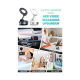 OtoÇizgi Magsafe Uyumlu Manyetik Araç Telefon Tutucu 360° Döner Güçlü Vakumlu Stand - 000-Siyah