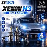 OtoÇizgi Mazda Miata Xenon H3 Buz Mavi LED Far Ampulü 12V 2 Adet Yüksek Aydınlatma Kolay Montaj