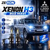 OtoÇizgi Mitsubishi L200 Xenon H3 Buz Mavi LED Far Ampulü 12V 2 Adet Yüksek Aydınlatma Kolay Montaj
