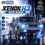 OtoÇizgi Opel Astra Xenon H3 Buz Mavi LED Far Ampulü 12V 2 Adet Yüksek Aydınlatma Kolay Montaj