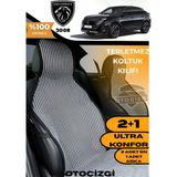 OtoÇizgi Peugeot 3008 Uyumlu Siyah Kilim Tipi Terletmez Koltuk Kılıfı 2+1 Ultra Konfor Seti - 01-Siyah