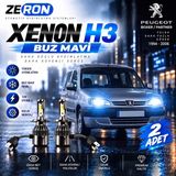 OtoÇizgi Peugeot Boxer / Partner Xenon H3 Buz Mavi LED Far Ampulü 12V 2 Adet Yüksek Aydınlatma Kolay Montaj