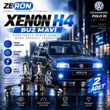 OtoÇizgi Polo Iıı Xenon H4 Buz Mavi LED Far Ampulü 12V 2 Adet Yüksek Aydınlatma Kolay Montaj