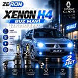 OtoÇizgi Renault Clio Xenon H4 Buz Mavi LED Far Ampulü 12V - 2 Adet Yüksek Aydınlatma Kolay Montaj