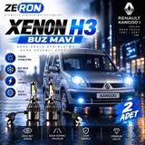 OtoÇizgi Renault Kangoo Xenon H3 Buz Mavi LED Far Ampulü 12V 2 Adet Yüksek Aydınlatma Kolay Montaj