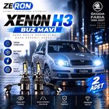 OtoÇizgi Skoda Fabia Xenon H3 Buz Mavi LED Far Ampulü 12V 2 Adet Yüksek Aydınlatma Kolay Montaj