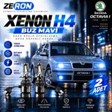 OtoÇizgi Skoda Octavia Xenon H4 Buz Mavi LED Far Ampulü 12V - 2 Adet Yüksek Aydınlatma Kolay Montaj