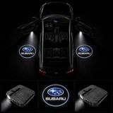 OtoÇizgi Subaru Kapı Altı Logo Projektör LED Işığı 2\'li Set Pilli Kablosuz Kapı Karşılama Lambası - Siyah