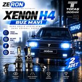 OtoÇizgi Tofaş Doğan Xenon H4 Buz Mavi LED Far Ampulü 12V - 2 Adet Yüksek Aydınlatma Kolay Montaj